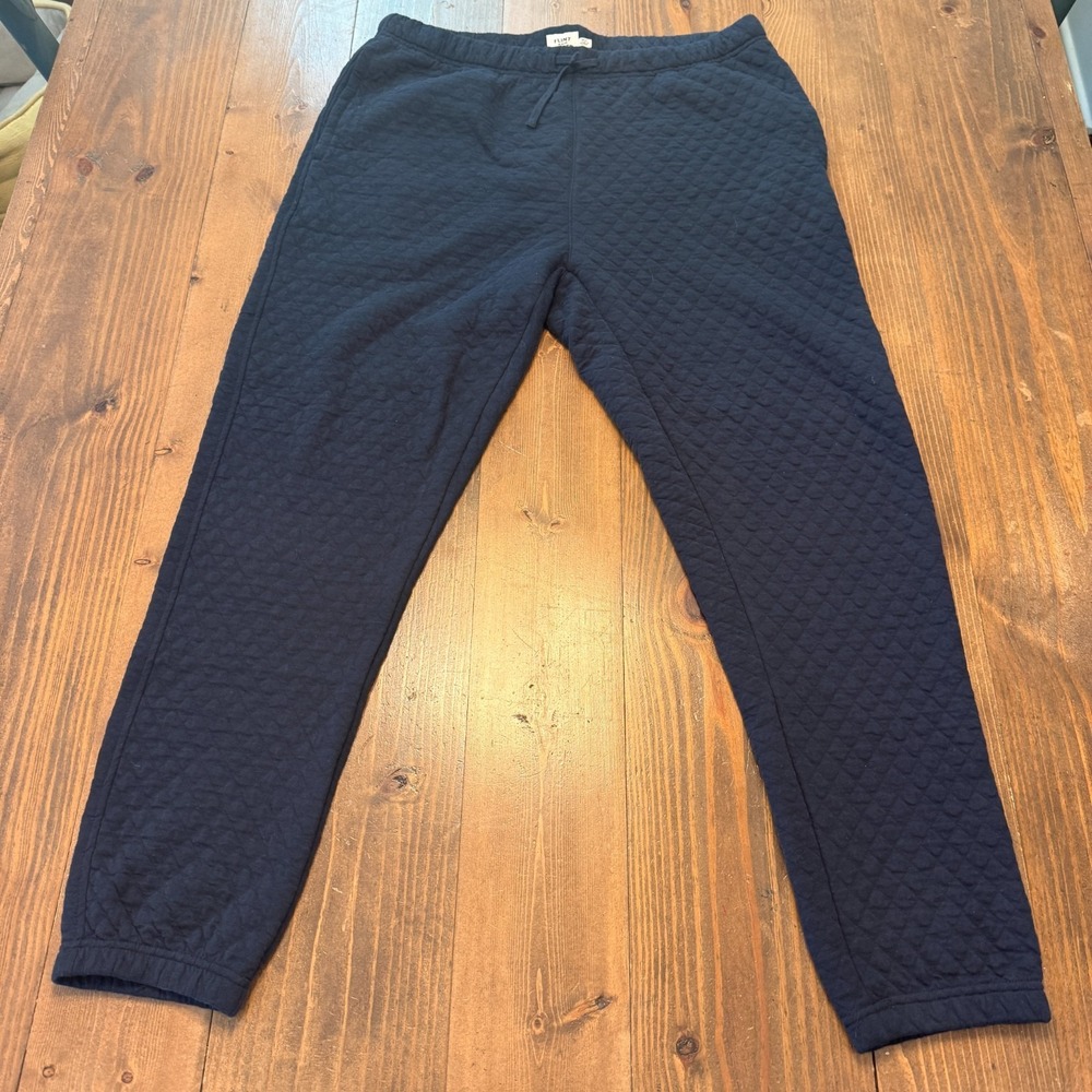 Flint And Tinder‎ Quilted Sweatpants Mens XL Navy Blue Cotton Lounge Joggers